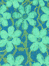 Cobalt Blue/Aqua/Lizard Green 100% Cotton Floral Lace Print Sateen Shirting 56W