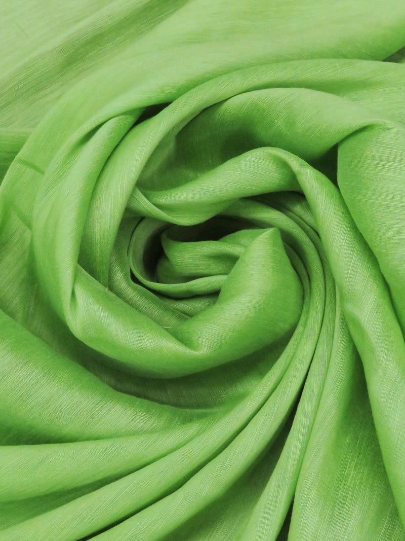 Sour Apple Green Linen/Silk Slubbed Organza 54W