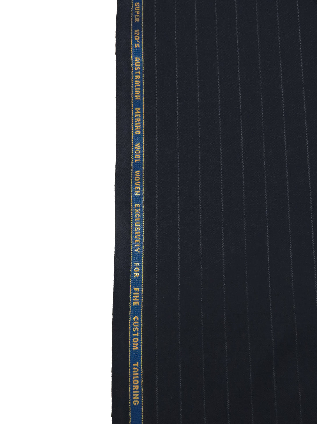Dark Midnight Navy/Mid Gray 100% Merino Wool Super 120 Vertical Pinstripe Weave Suiting 59W