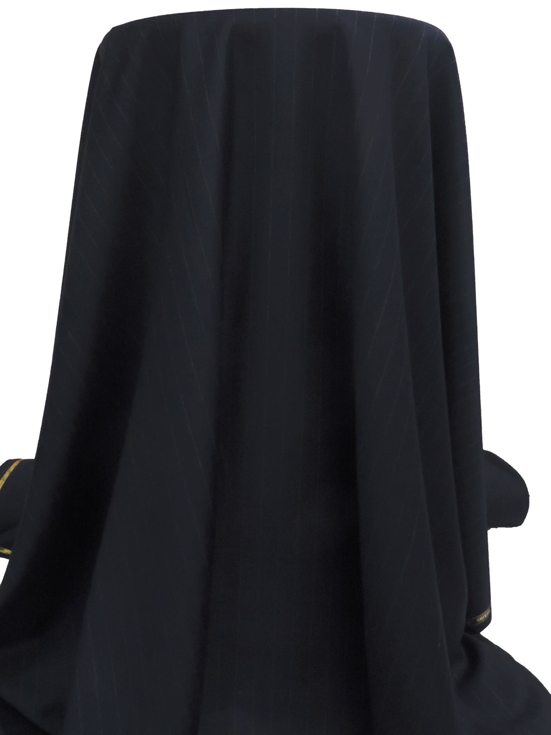 Dark Midnight Navy/Mid Gray 100% Merino Wool Super 120 Vertical Pinstripe Weave Suiting 59W