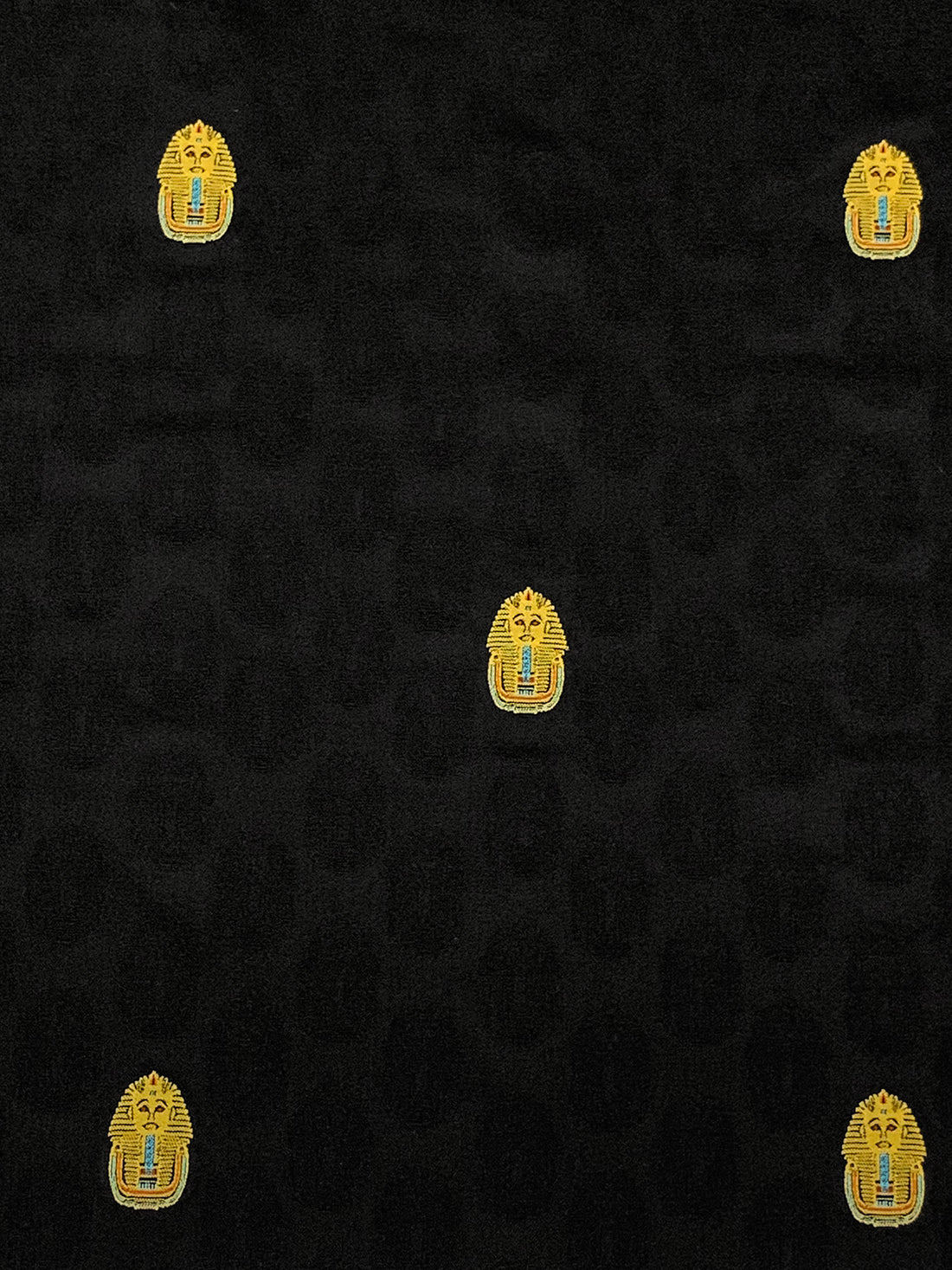 Black/Gold/Light Blue 100% Cotton Shadow Pharaoh Weave Jacquard Shirting - LA Designer - 60W