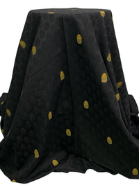 Black/Gold/Light Blue 100% Cotton Shadow Pharaoh Weave Jacquard Shirting - LA Designer - 60W