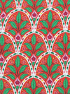 Coral Red/Clover Green/Magenta/Multi Organic Cotton/Lycra Arched Floral Print Jersey Knit - NY Designer - 60W