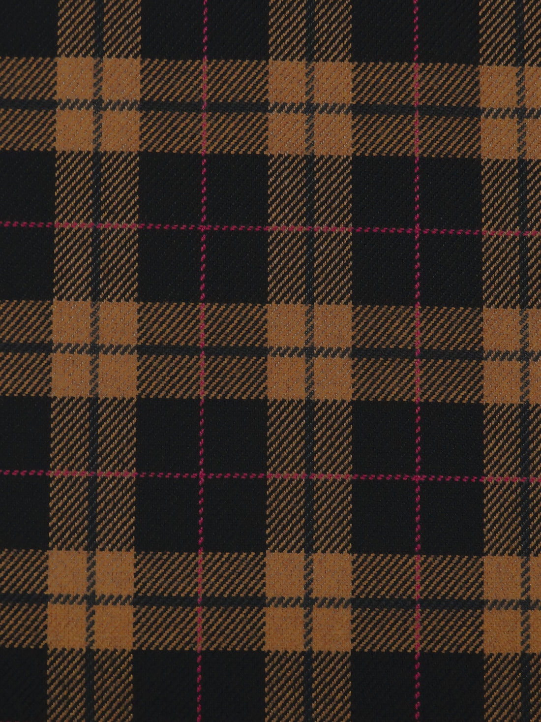 Black/Brown Sugar/Dark Fuchsia/Multi Wool/Rayon Plaid Weave Suiting 58W
