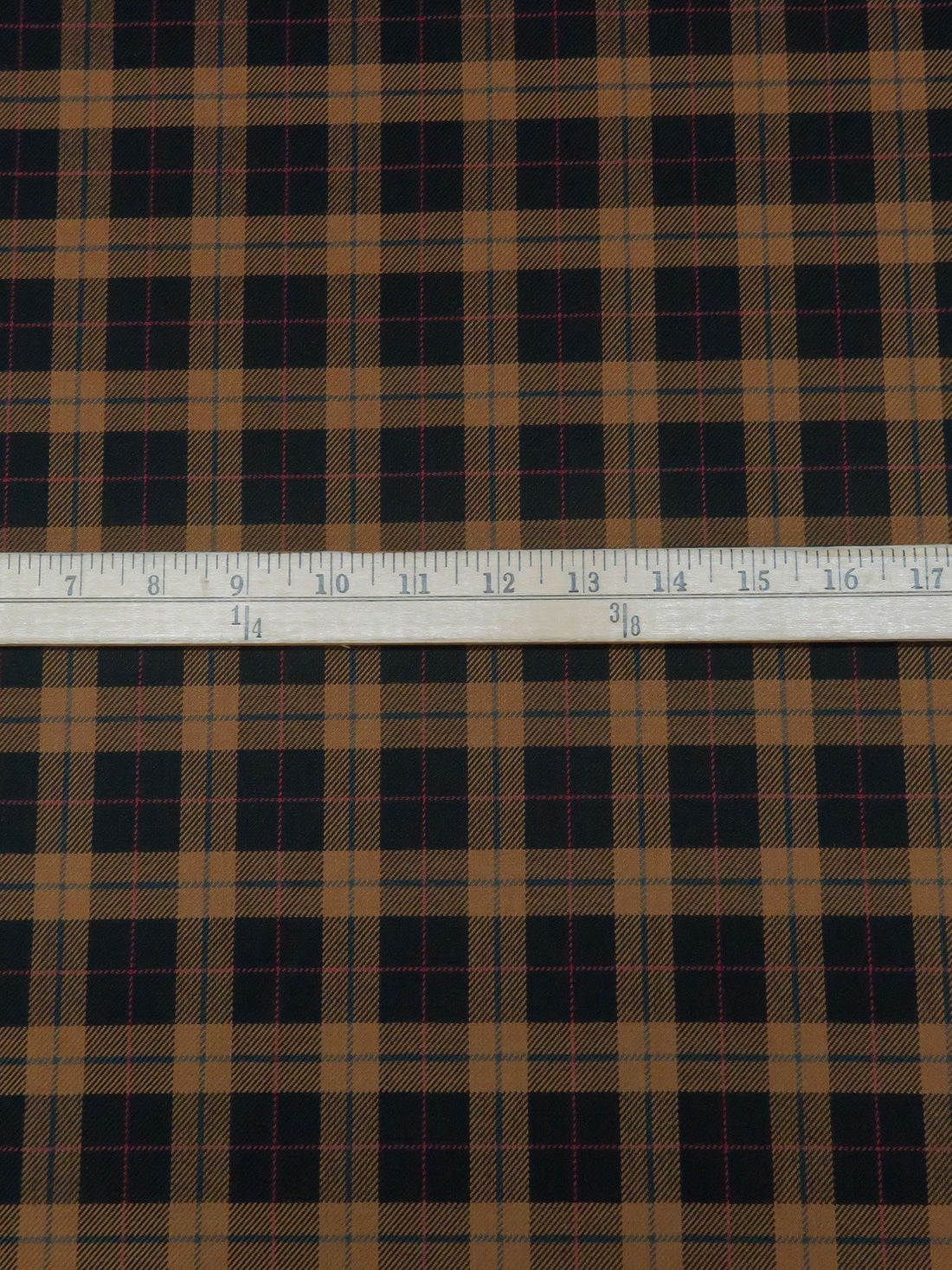 Black/Brown Sugar/Dark Fuchsia/Multi Wool/Rayon Plaid Weave Suiting 58W