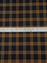 Black/Brown Sugar/Dark Fuchsia/Multi Wool/Rayon Plaid Weave Suiting 58W