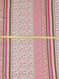 Bone/Soldier Green/French Pink/Multi 100% Rayon Vertical Multi-Floral Print Challis 56W