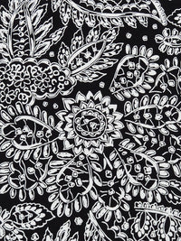 Black/White Rayon/Nylon/Lycra Paisley Print Stretch Bengaline Suiting - NY Designer -58W