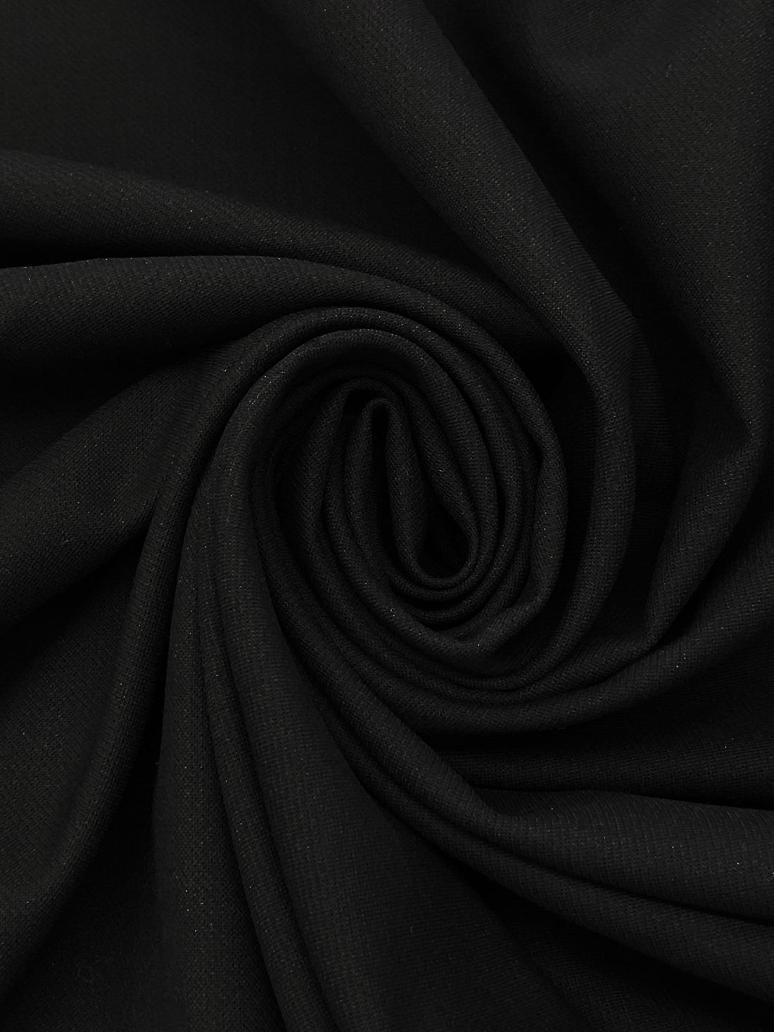 Black Polyester/Wool Double Weave Suiting 58W