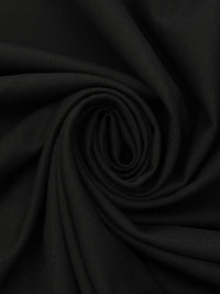 Black Polyester/Wool Double Weave Suiting 58W