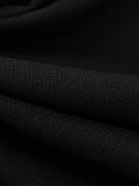 Black Polyester/Wool Double Weave Suiting 58W