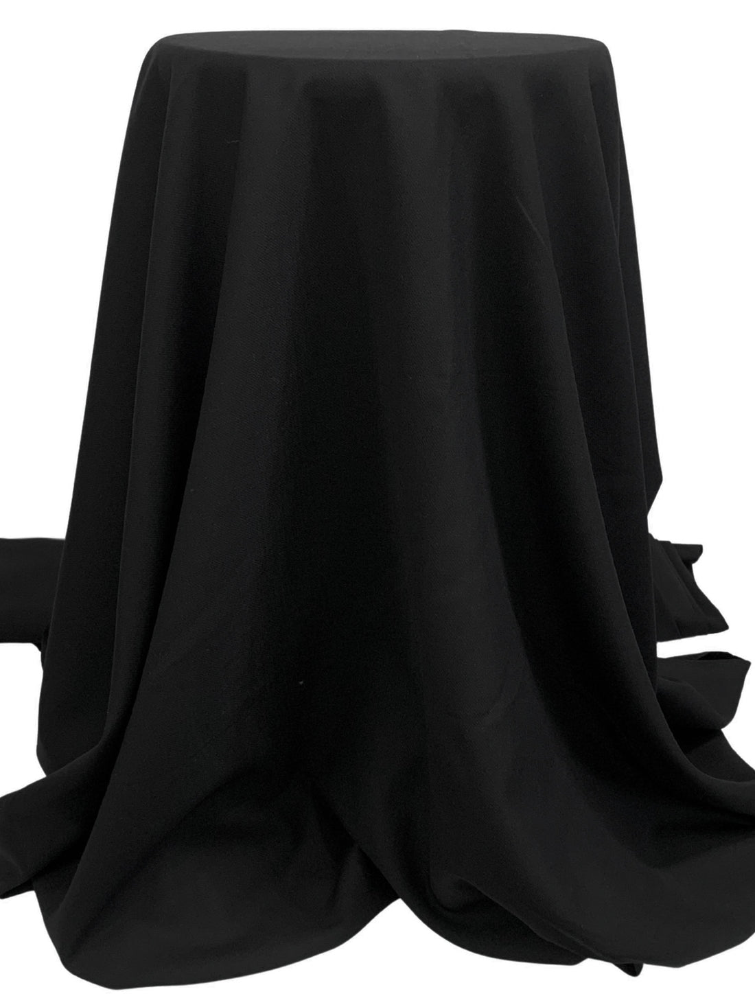 Black Polyester/Wool Double Weave Suiting 58W