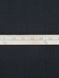 Midnight Navy/Very Dark Red/Dark Brown/Multi 100% Wool Faint Vertical Stripe Weave Tropical Weight Suiting 60W