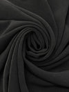 Black Polyester/Rayon/Lycra Drapey Stretch Suiting - Imported From Japan - 45W
