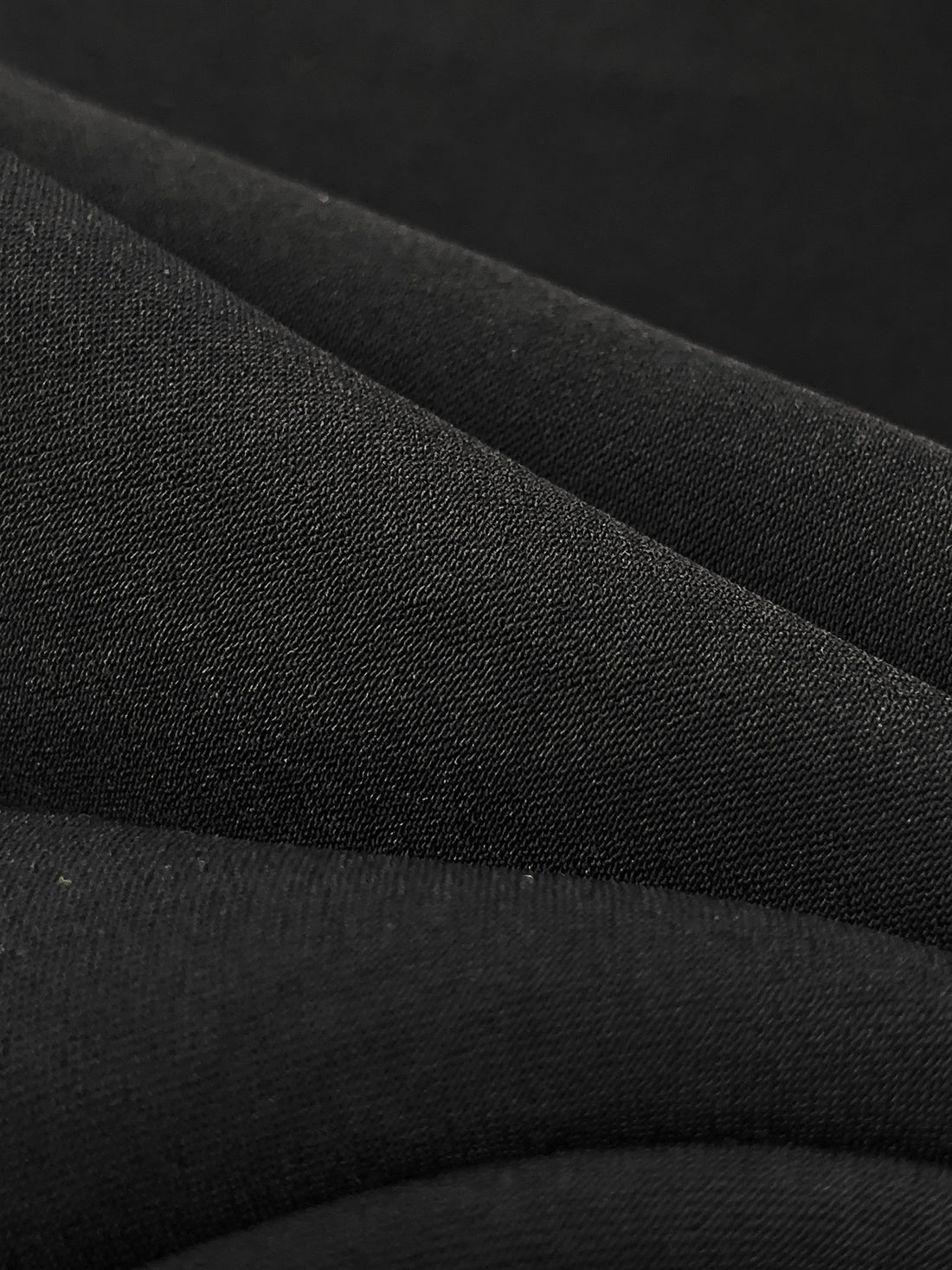 Black Polyester/Rayon/Lycra Drapey Stretch Suiting - Imported From Japan - 45W