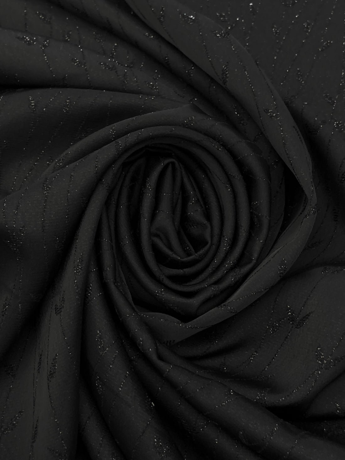 Black Acetate/Metallic Floral Jacquard Woven 45W