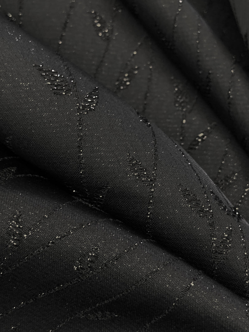 Black Acetate/Metallic Floral Jacquard Woven 45W