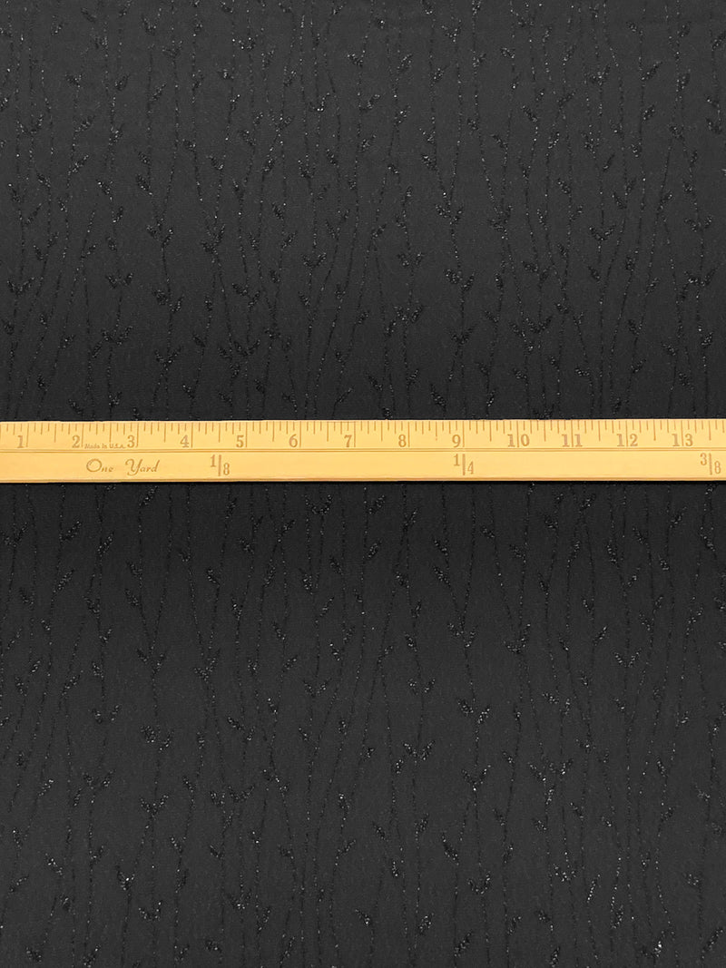 Black Acetate/Metallic Floral Jacquard Woven 45W