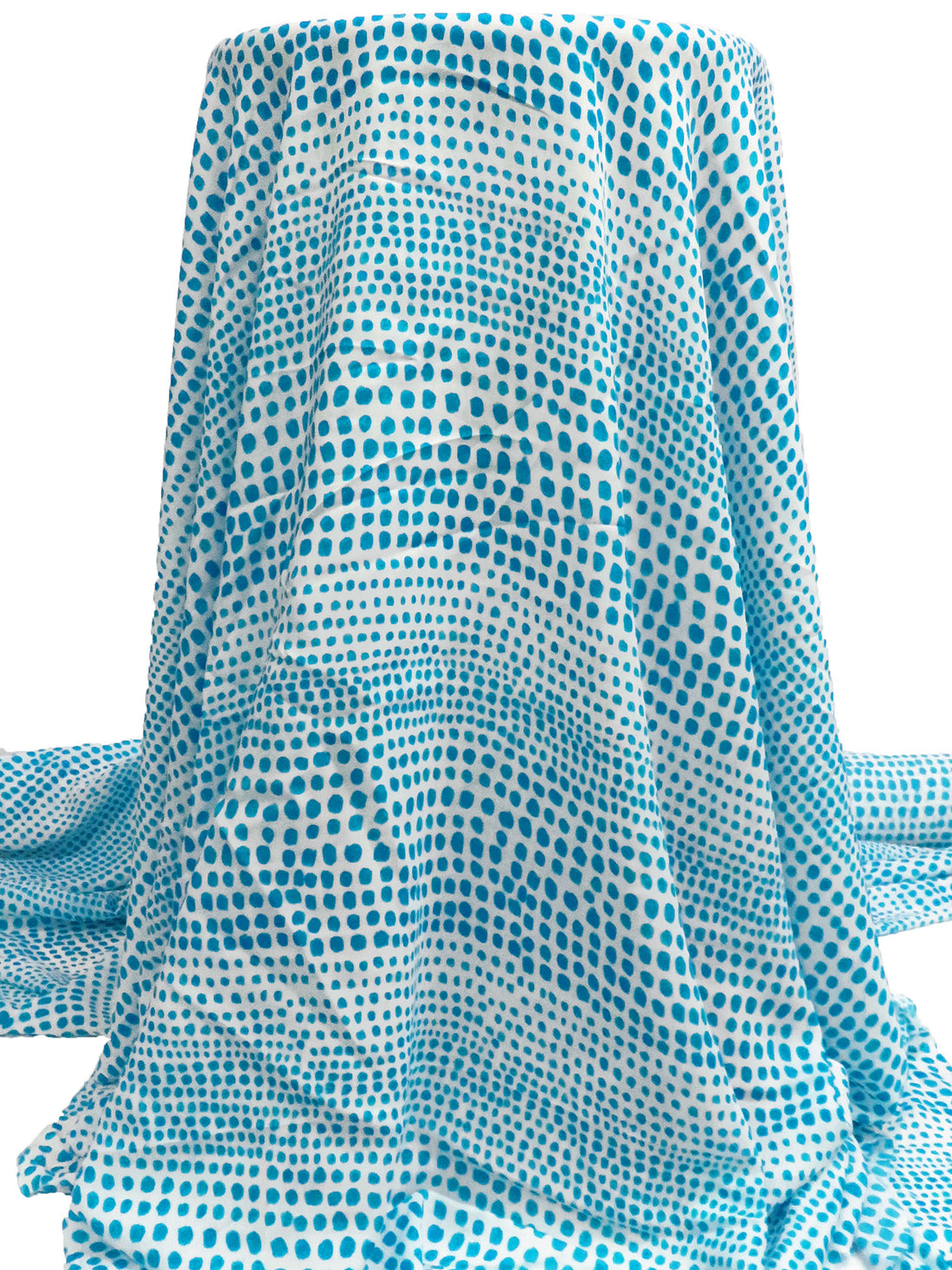 Bondi Blue/Off-White 100% Cotton Abstract Sequential Dot Print Voile - LA Designer - 55W