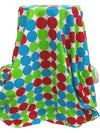 Steel Blue/Green/Crimson Red/White Cotton/Lycra Multi-Dot Print Jersey Knit 58W