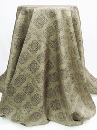 Golden Sage/Espresso/Sapphire/Multi 100% Silk Ornate Diagonal Paisley Print Twill 44W