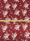 Deep Burgundy/Pale Pink/Cedar Brown/Multi 100% Rayon Romantic Floral Print Challis 56W