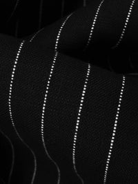 Black/White 100% Linen Vertical Pinstripe Weave Suiting 58W