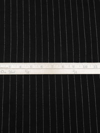 Black/White 100% Linen Vertical Pinstripe Weave Suiting 58W