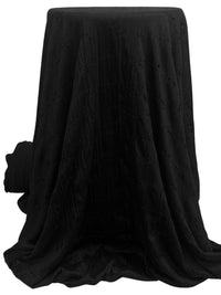 Black Polyester/Lycra Embroidered Eyelet Knit 46W