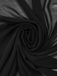 Onyx Black 100% Polyester Chiffon 56W