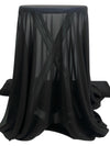 Onyx Black 100% Polyester Chiffon 56W