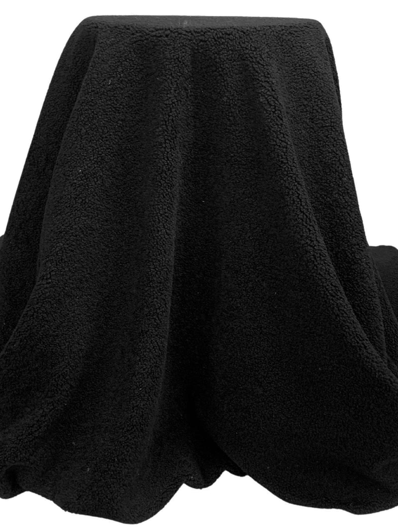 Black 100% Polyester Sherpa Faux Fur 64W