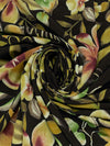 Black/Olive Drab/Bronze/Cream 100% Polyester Floral Print Peachskin Blouse Weight Woven 60W