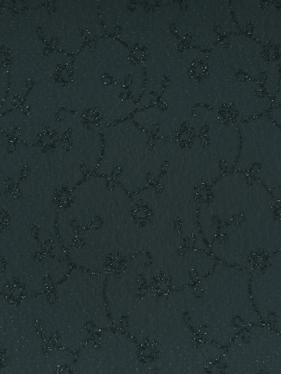 Charcoal Acetate/Metallic Floral Vine Weave Satin Jacquard 54W