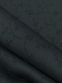 Charcoal Acetate/Metallic Floral Vine Weave Satin Jacquard 54W