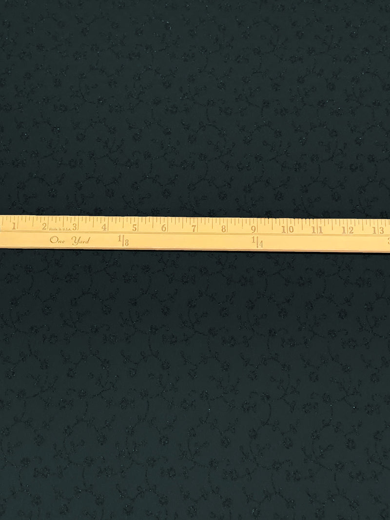 Charcoal Acetate/Metallic Floral Vine Weave Satin Jacquard 54W