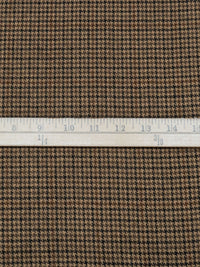 Tan/Black/Dark Chocolate/Multi Wool/Polyester Houndstooth Weave Flannel Suiting - NY Designer - 57W