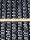 Ink Black Polyester/Lycra Geometric Vertical Stripe Design Stretch Lace Knit 52W