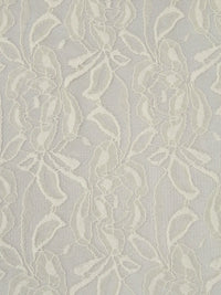 Antique White Polyester/Lycra Floral Stretch Lace 50W