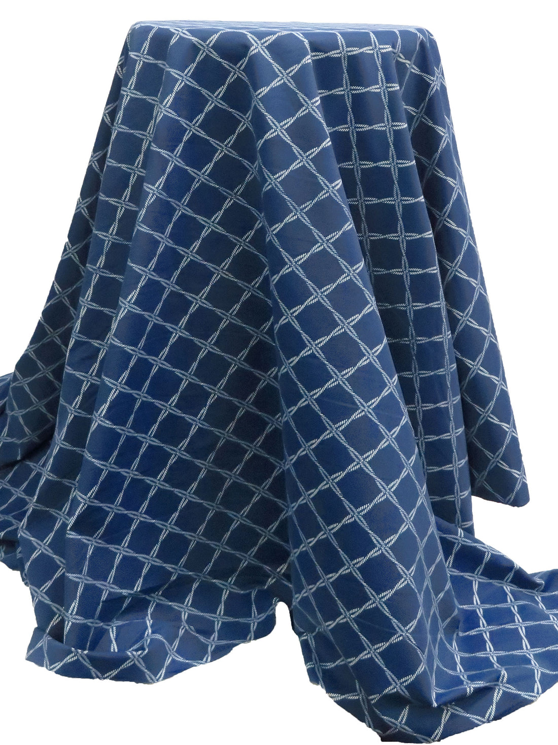 Dusty Blue/White Nylon/Lycra Geometric Print Jersey Knit 59W