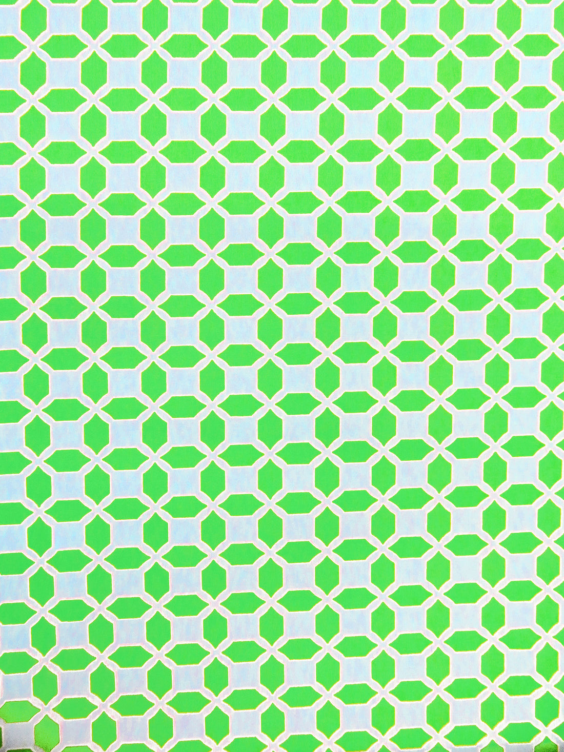 Kiwi Green/Light Blue/Pure White Polyester/Lycra Geometric Print Jersey Knit 61W