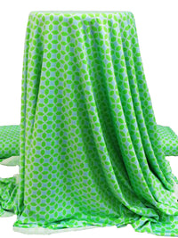 Kiwi Green/Light Blue/Pure White Polyester/Lycra Geometric Print Jersey Knit 61W