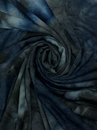 Admiral Blue/Camel/Multi 100% Polyester Tie-Dye French Terry Knit 59W