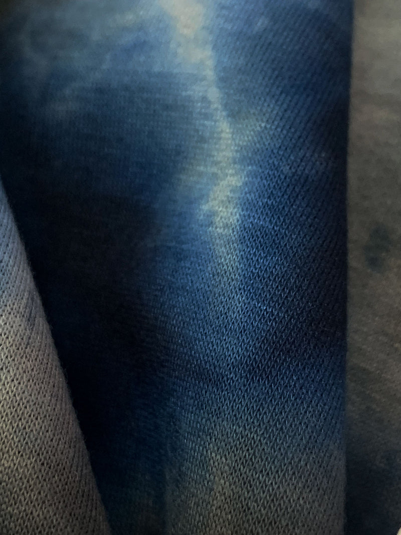 Admiral Blue/Camel/Multi 100% Polyester Tie-Dye French Terry Knit 59W