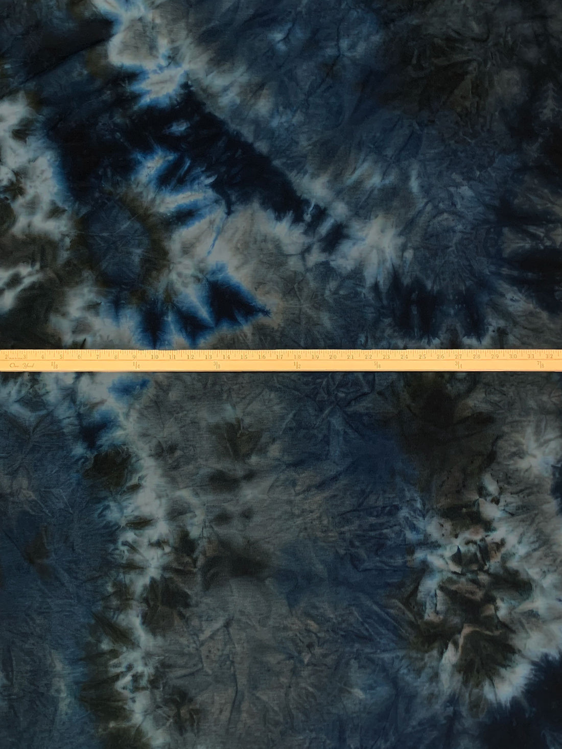 Admiral Blue/Camel/Multi 100% Polyester Tie-Dye French Terry Knit 59W