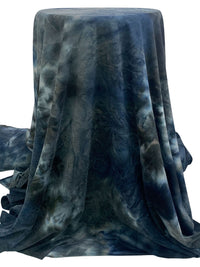 Admiral Blue/Camel/Multi 100% Polyester Tie-Dye French Terry Knit 59W