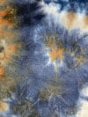 Admiral Blue/Camel/Multi 100% Polyester Tie-Dye Waffle Weave Sweater Knit 58W