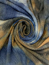 Admiral Blue/Camel/Multi 100% Polyester Tie-Dye Waffle Weave Sweater Knit 58W