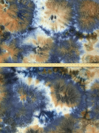 Admiral Blue/Camel/Multi 100% Polyester Tie-Dye Waffle Weave Sweater Knit 58W