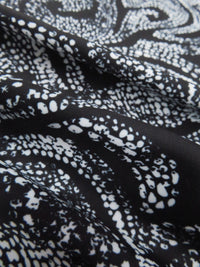 Black/Ghost White Nylon/Lycra Abstract Mosaic Print Activewear/Swimwear Knit - Spunkwear - 54W